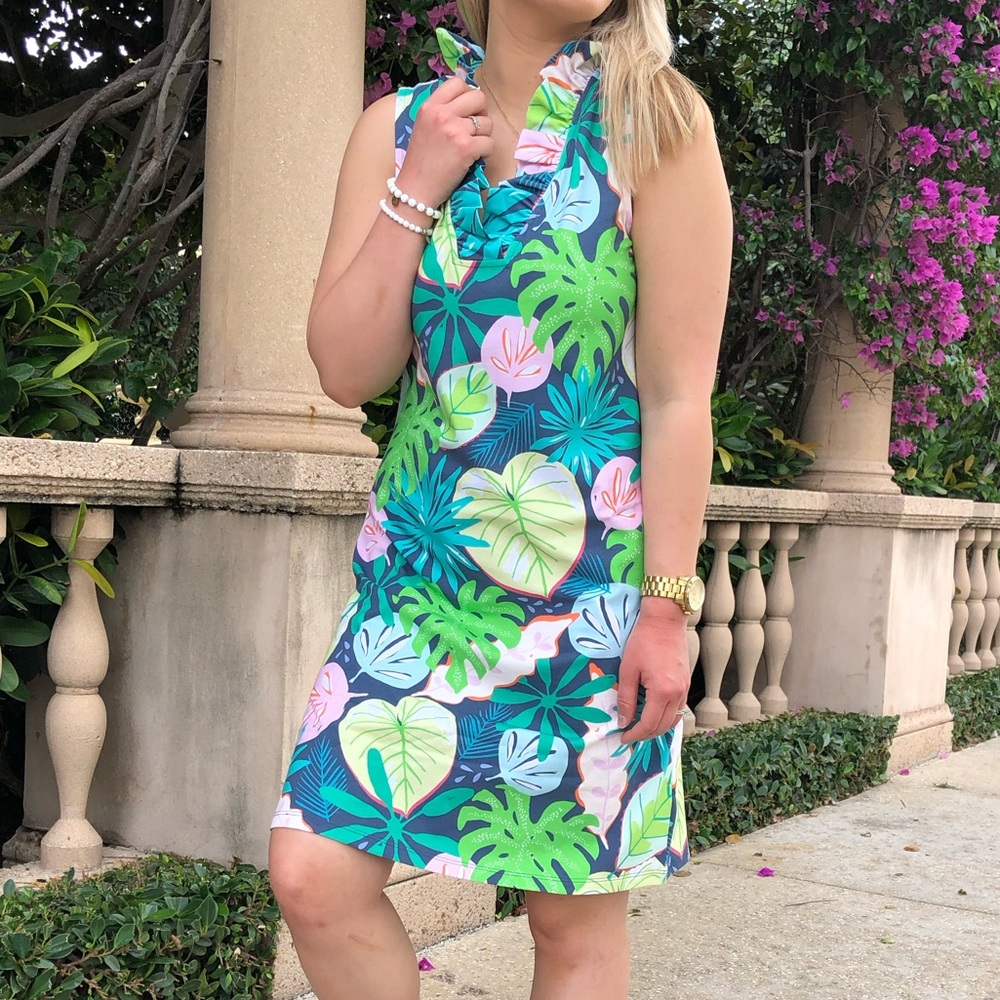 Tropical a-line dress.